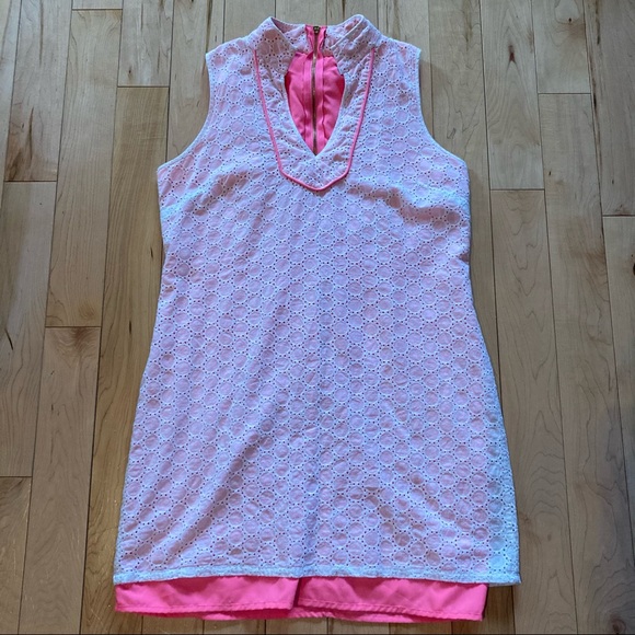 Sail to Sable Dresses & Skirts - Sail to Sable hot pink white eyelet dress large
